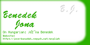 benedek jona business card